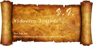 Vidovics Ildikó névjegykártya