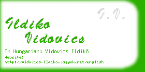 ildiko vidovics business card