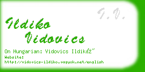 ildiko vidovics business card
